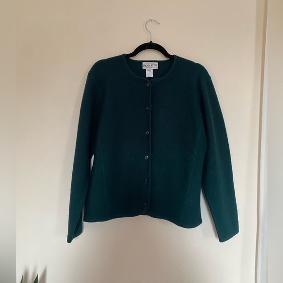 Pendleton Vintage 100% Wool Dark Green Classic Cardigan - Picture 5 of 5